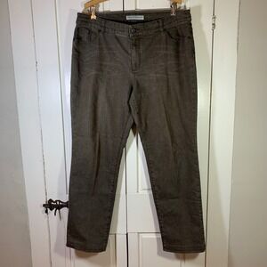 Chicos 3 Platinum Denim Ultimate Fit Slim Leg Jeans Brown Regular Casual XL